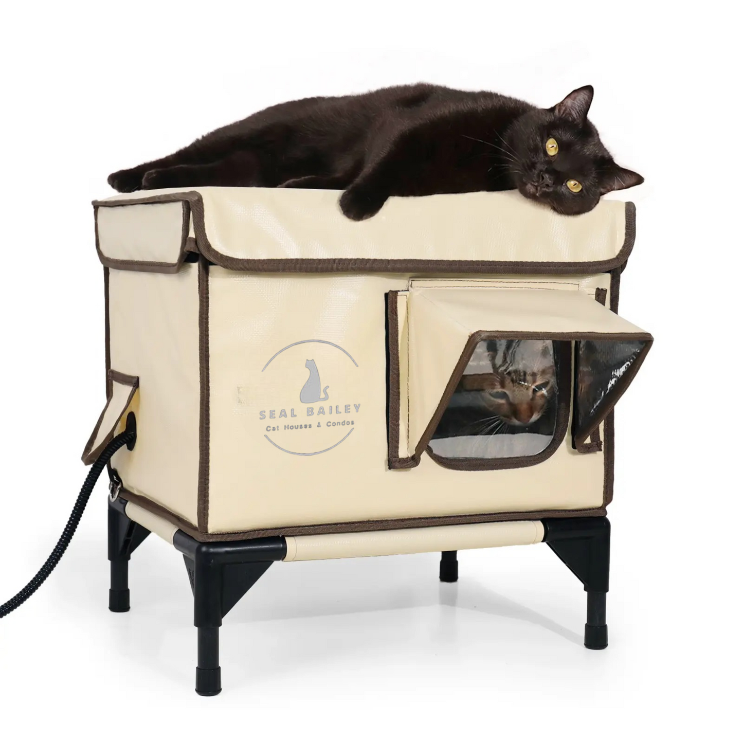 Seal Bailey Limited-Time Offer—Indestructible Heated Cat House for Outdoor in Winter | Premium Insulated Outdoor Cat House for Winter | Elevated & Durable Design for Feral, Stray, and Pet Cats