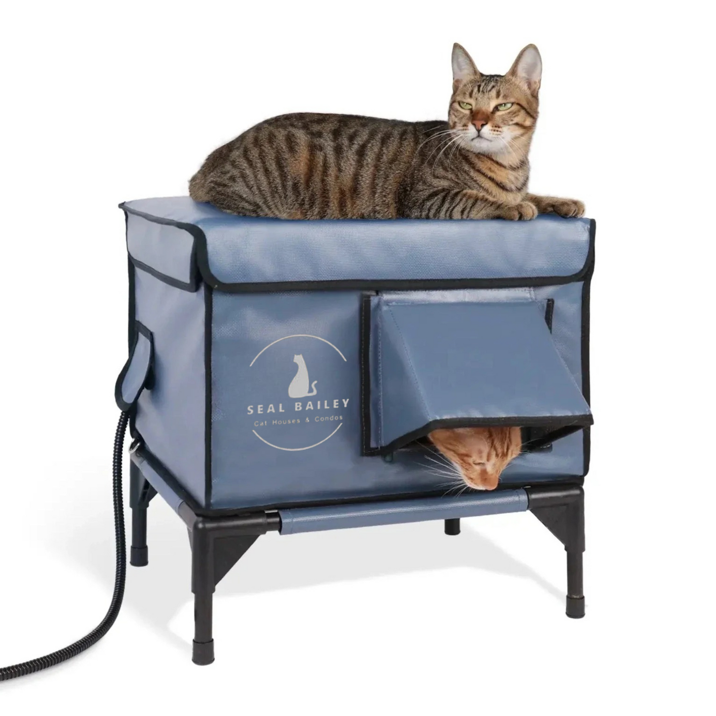 Seal Bailey Limited-Time Offer—Indestructible Heated Cat House for Outdoor in Winter | Premium Insulated Outdoor Cat House for Winter | Elevated & Durable Design for Feral, Stray, and Pet Cats