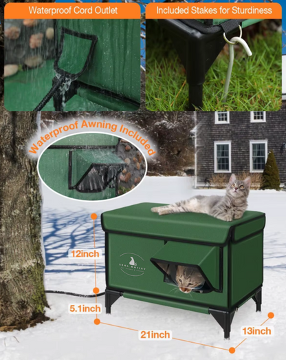 Seal Bailey Limited-Time Offer—Indestructible Heated Cat House for Outdoor in Winter Weatherproof Insulation & Year-Round Comfort