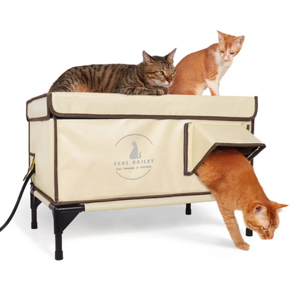 Seal Bailey Limited-Time Offer—Indestructible Heated Cat House for Outdoor in Winter | Premium Insulated Outdoor Cat House for Winter | Elevated & Durable Design for Feral, Stray, and Pet Cats